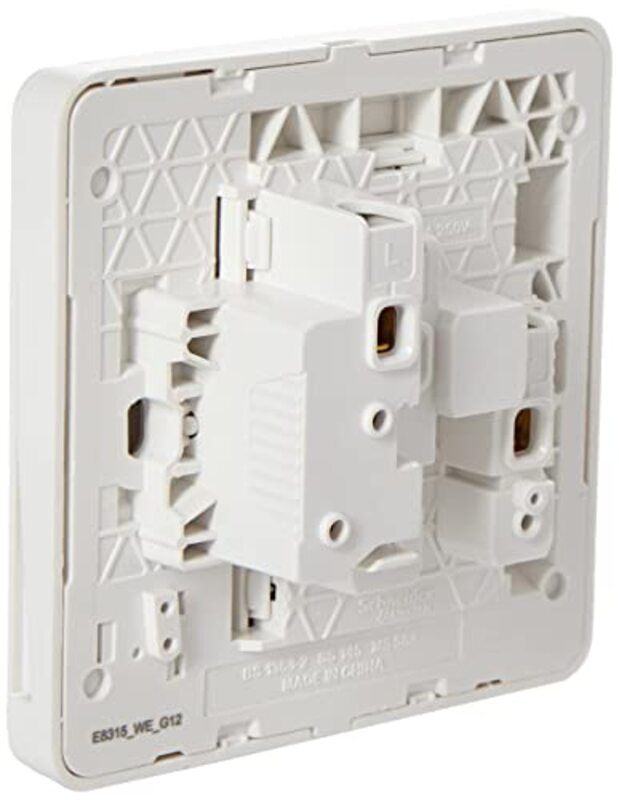 Schneider Electric E8315_We_G12 Avataron 3P 13 A 250 V Switched Socket, White - Pack of 3